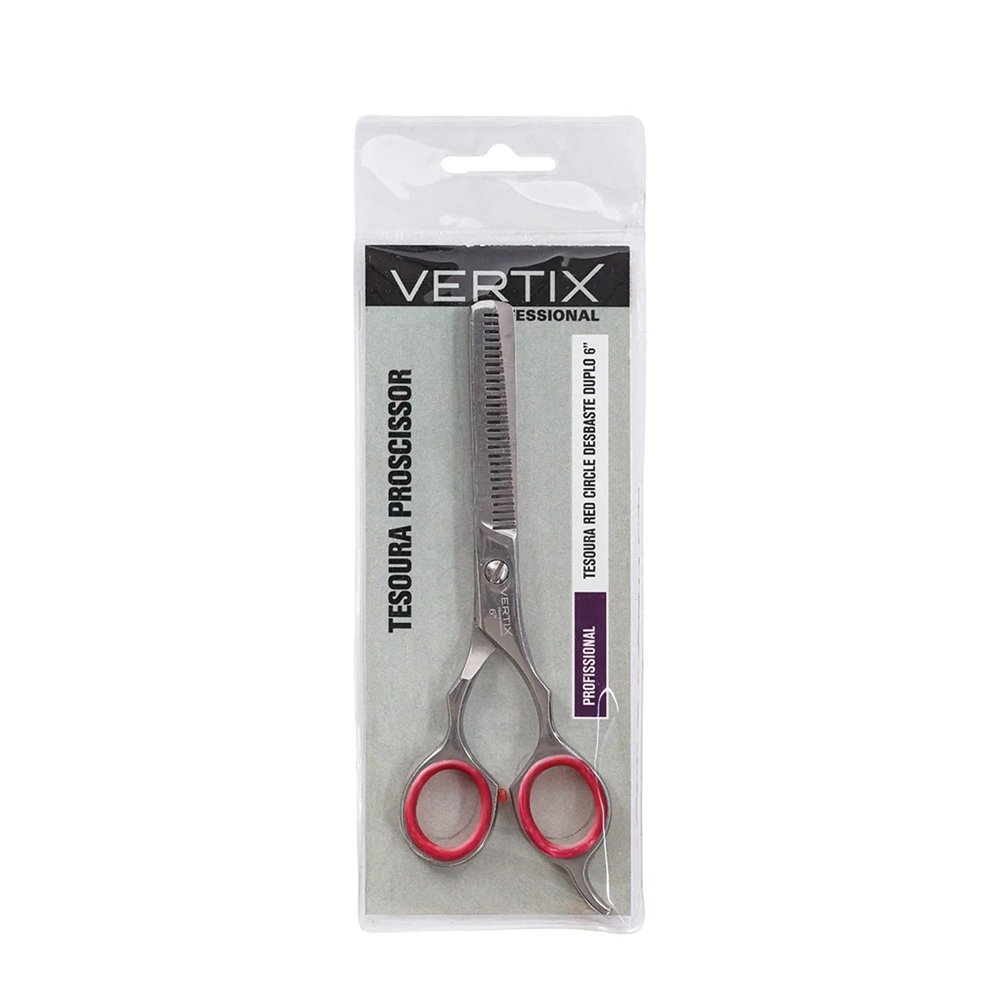 Tesoura Vertix Belliz 6 Fio Debaste Duplo Red Circle Ref. 2357