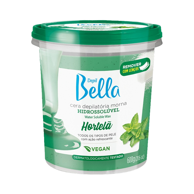 Cera Depil Bella Hidrossoluvel Hortelã 600g