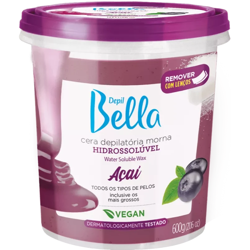 Cera Depilatória Depil Bella Hidrossolúvel Açaí 600G