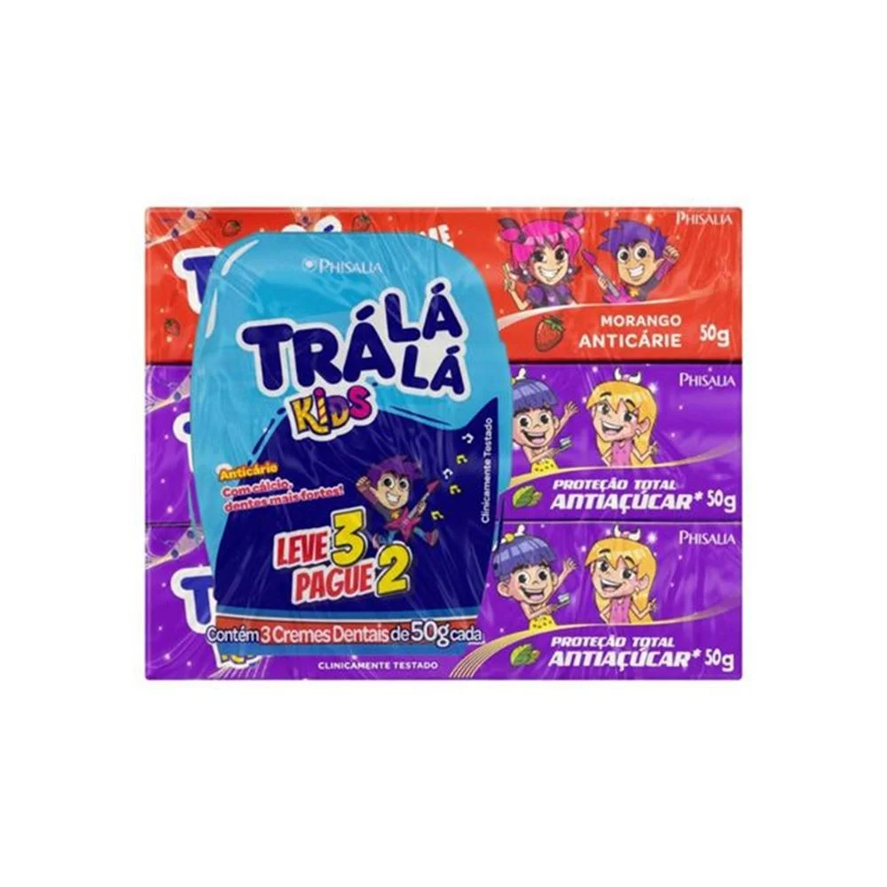 Kit Creme Dental Kids Tra Lá Lá 50g Leve 3 Pague 2