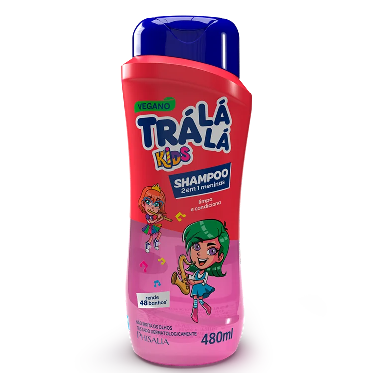 Shampoo Kids Tra Lá Lá 480ml 2 em 1 Meninas