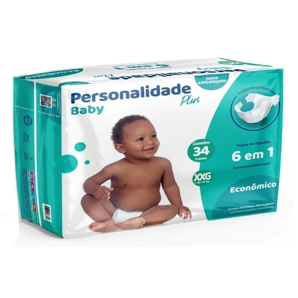 Fralda Infantil Personalidade Plus Econômico XXG