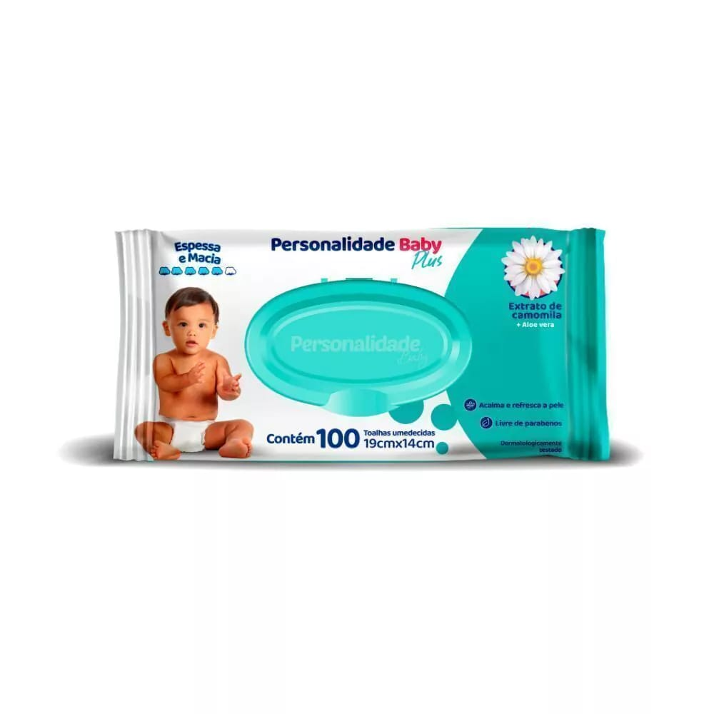 Toalhas Umedecidas Personalidade Plus Com 100 Unidades
