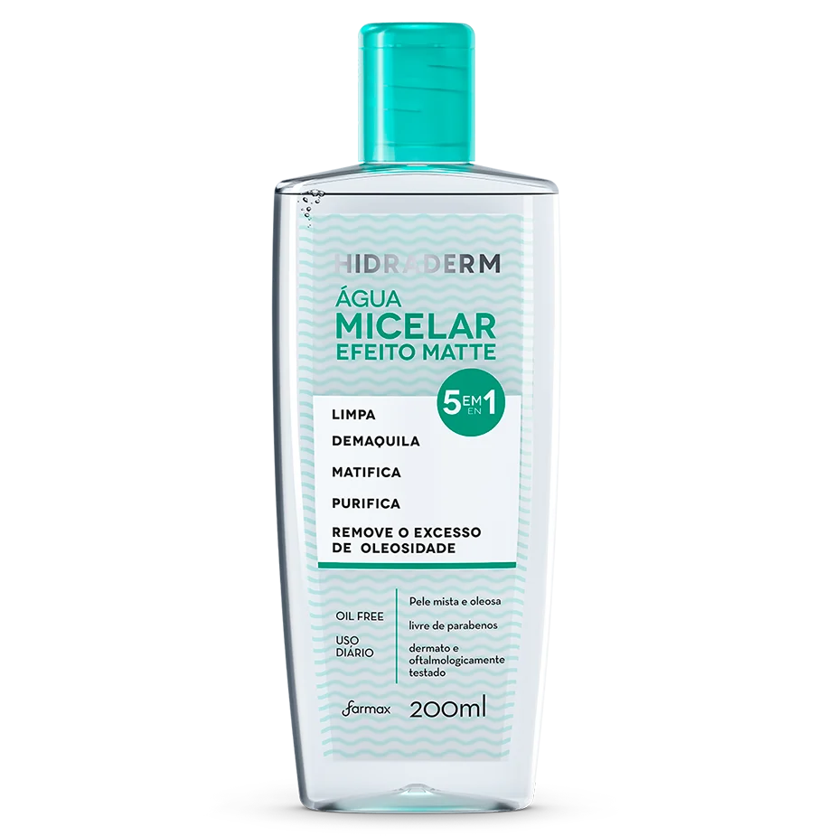 Água Micelar Farmax Hidraderm Matte Farmax 200ml