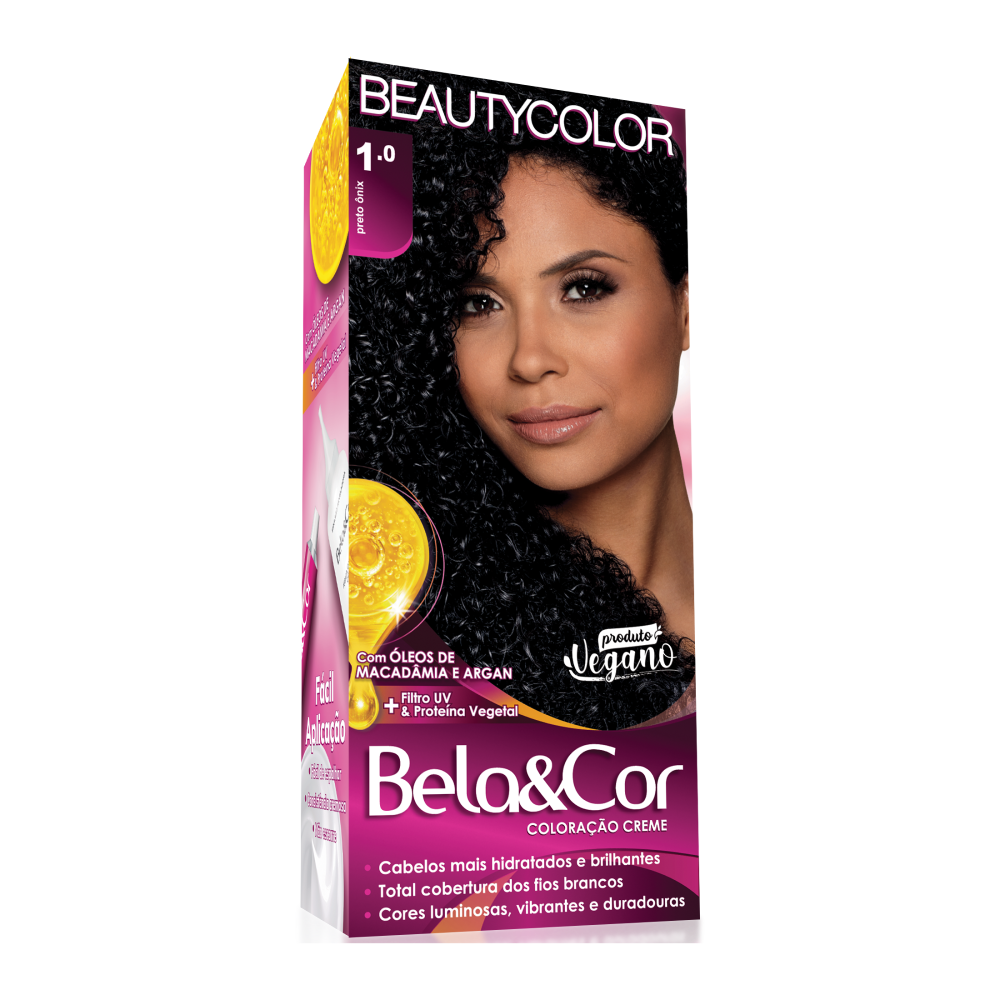 Coloração Permanente Beauty Color Bela&Cor Preto Ônix 1.0