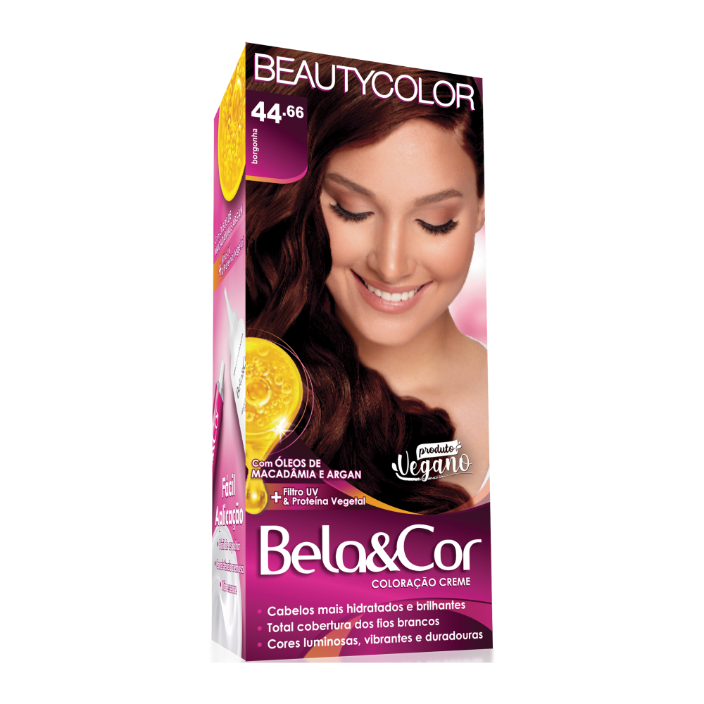 Coloração Permanente Beauty Color Bela&Cor Borgonha 44.66