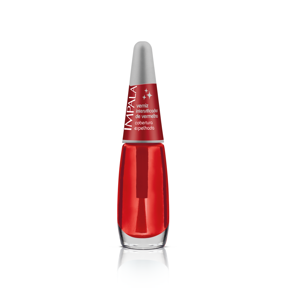 Esmalte Impala Cuidados Especiais Cobertura Espelhada Verniz Intensificador de Vermelho Ref. 486