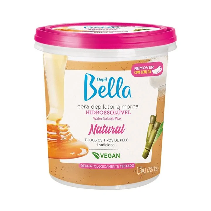 Cera Depilatória Depil Bella Hidrossolúvel Natural Depil Bella 1,3Kg