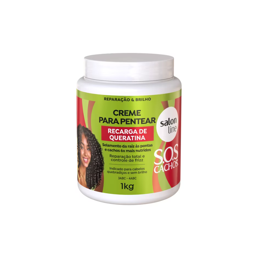 Creme Para Pentear Salon Line S.O.S Cachos Recarga De Queratina Reparação Total 1Kg