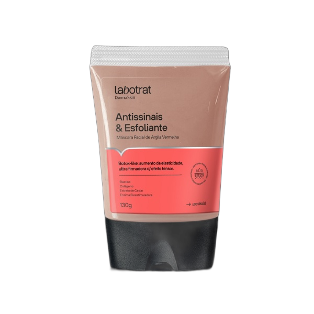 Máscara Facial Argila Vermelha Antissinais E Esfoliante Dermo Skin 130G Labotrat