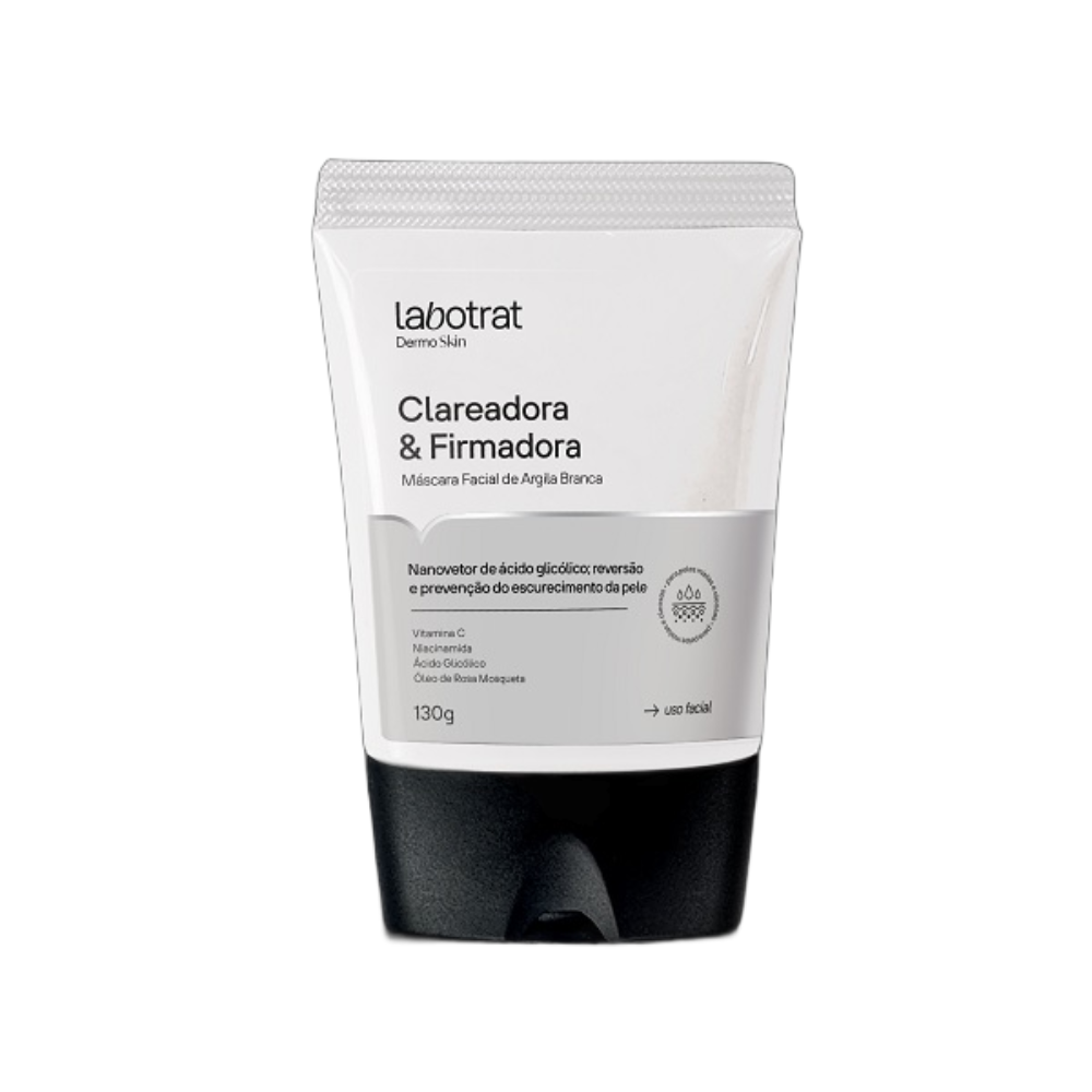 Máscara Facial Argila Branca Clareadora E Firmadora Dermo Skin 130G Labotrat