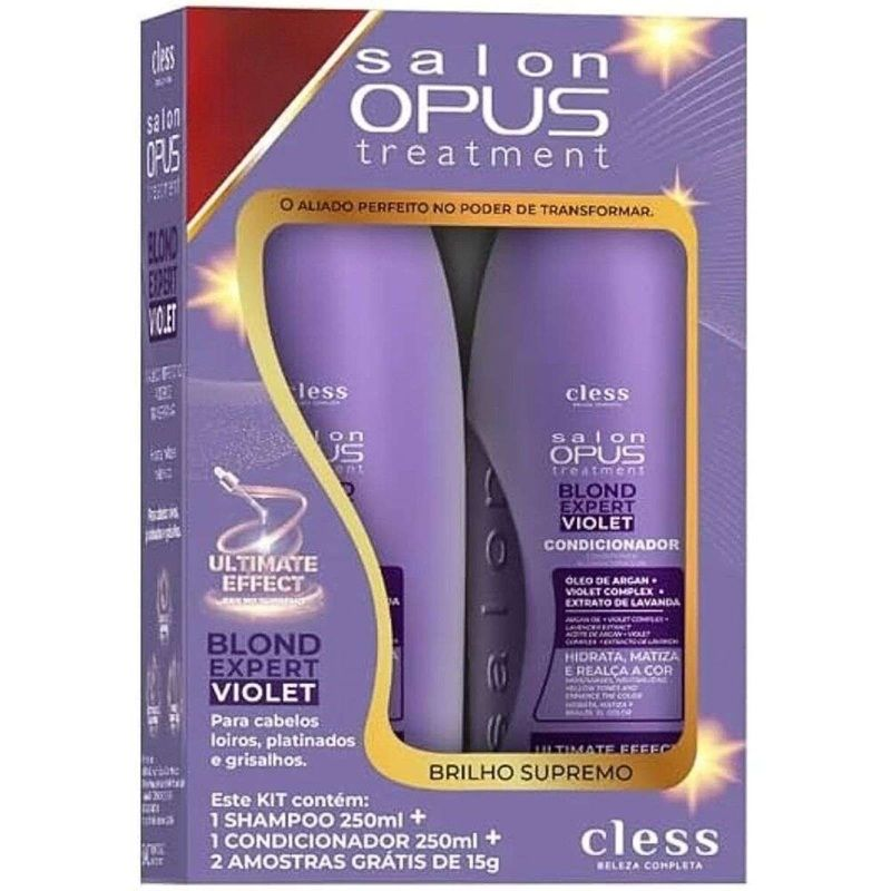 Kit Shampoo e Condicionador Cless Salon Opus Violet Blond 250ml