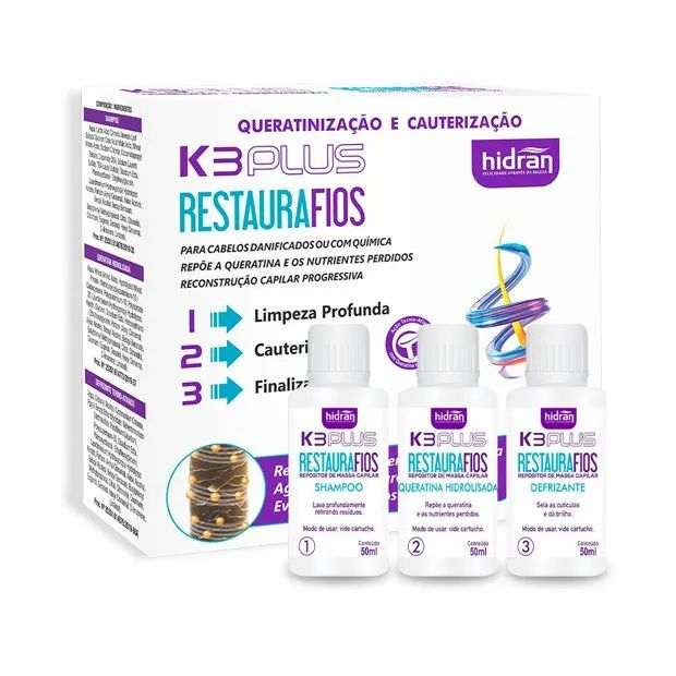Kit Cauterização E Queratinização Hidran K3 Plus 150ml