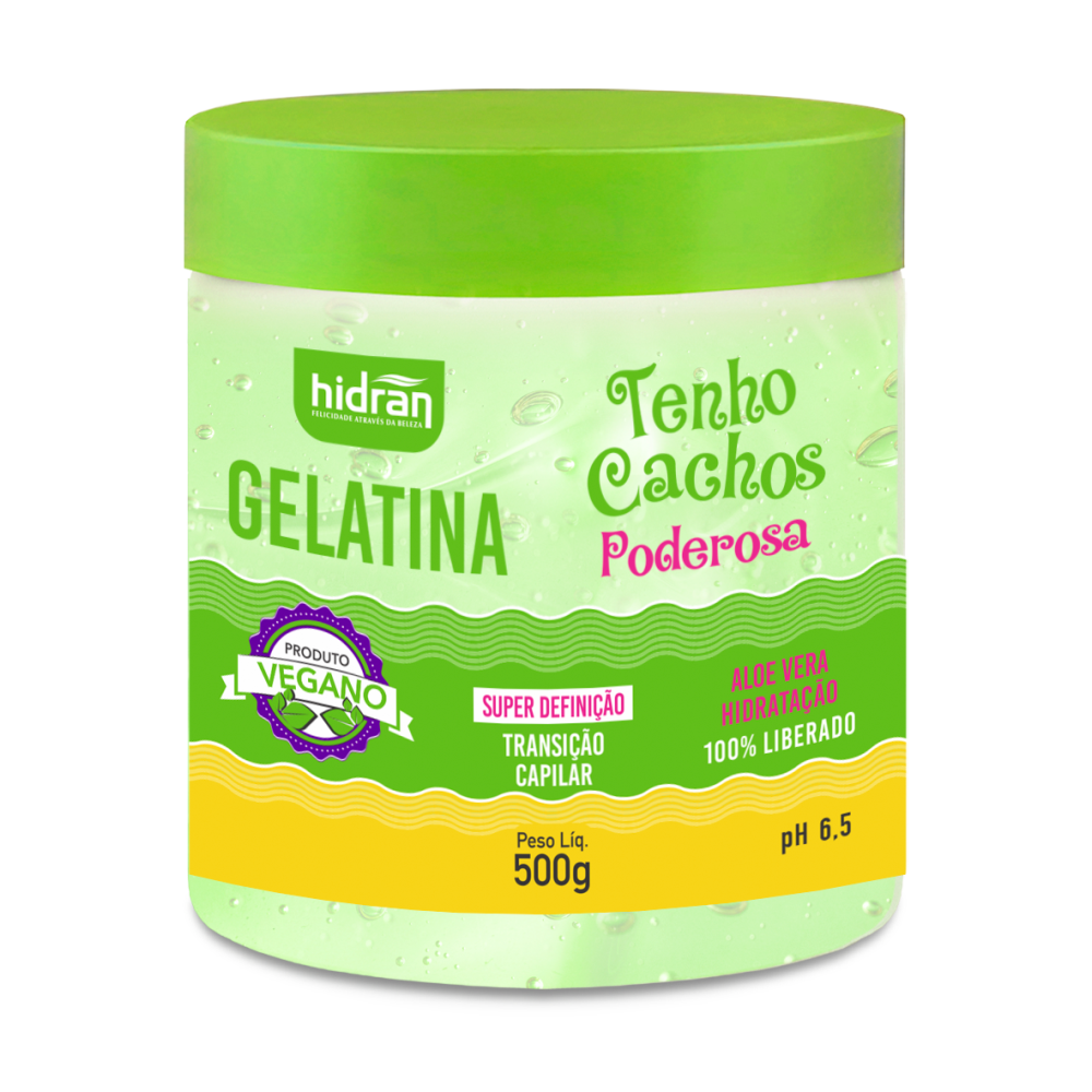 Gelatina Hidran Tenho Cachos Poderosa Aloe Vera 500G