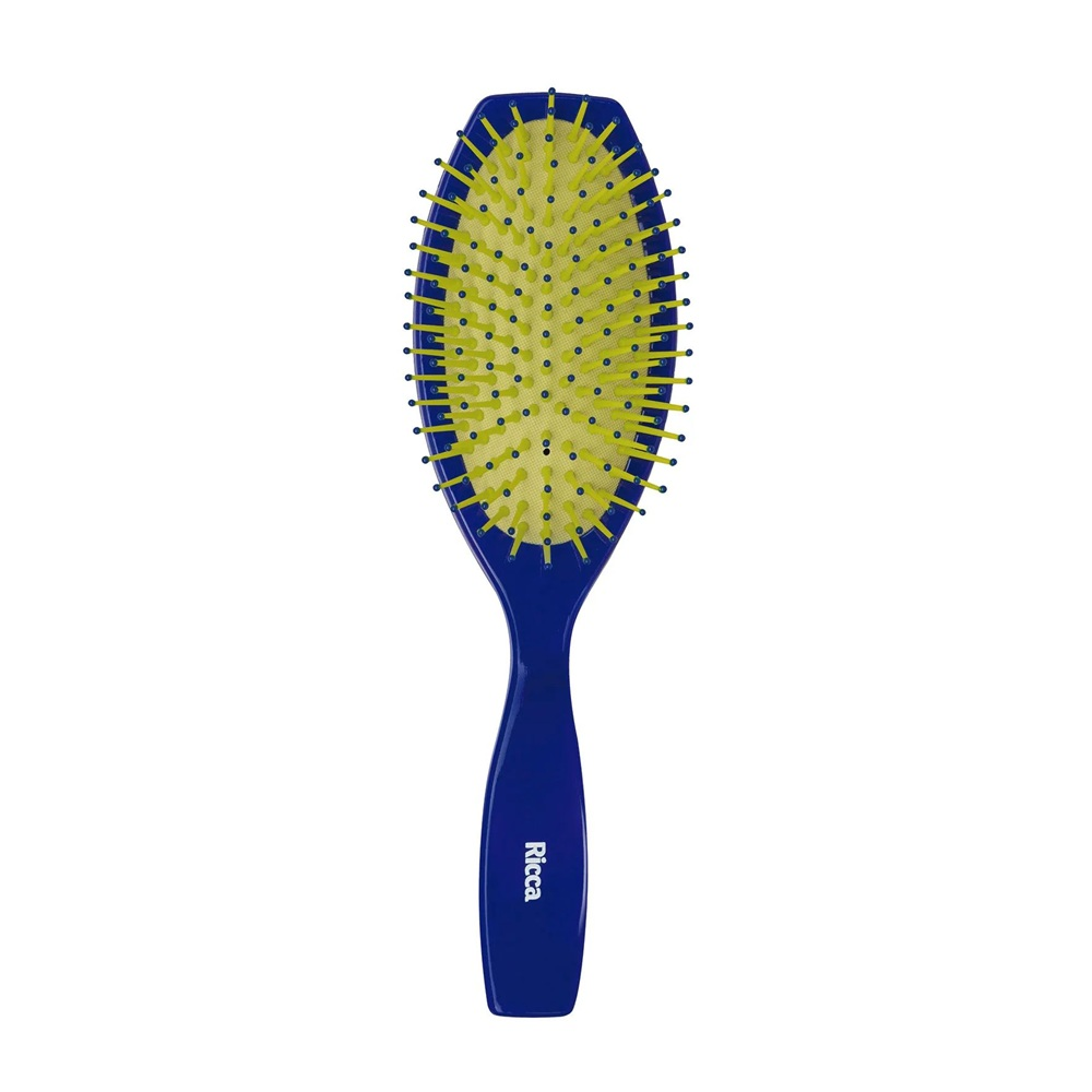 Escova de Cabelo Ricca Belliz Oval Almofadada Blue Ref. 922