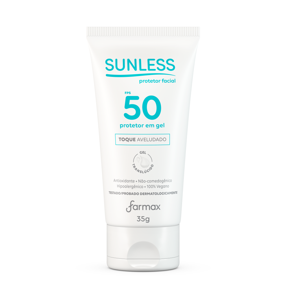 Protetor Solar Facial Sunless Farmax 35g Em Gel Transparente FPS50