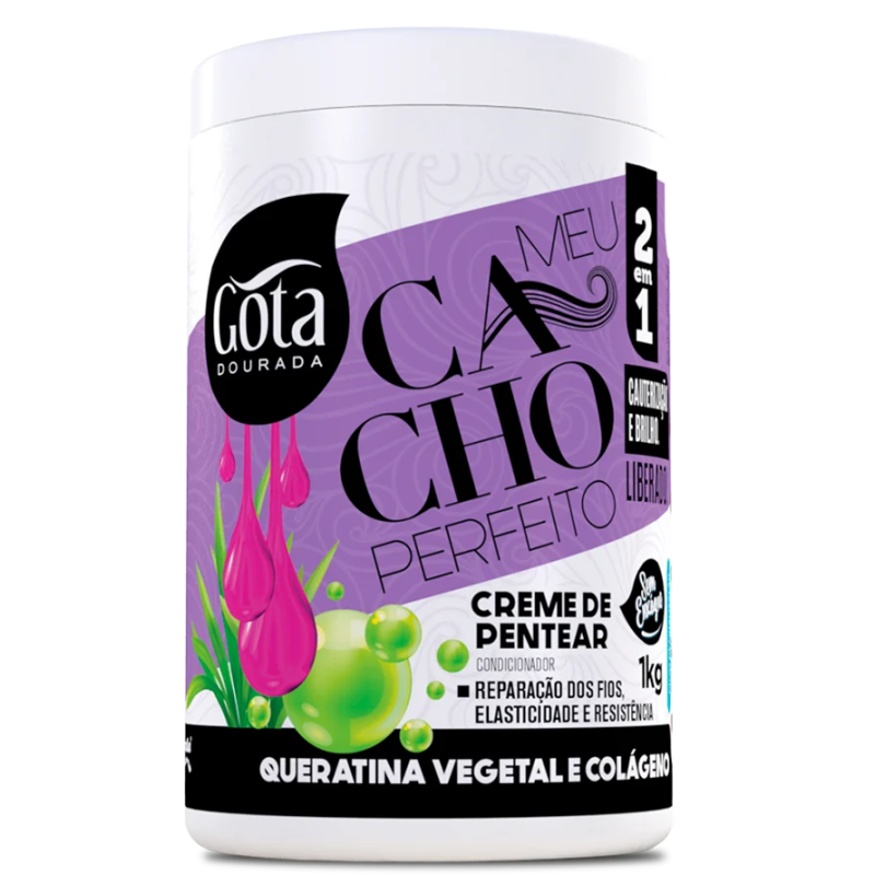Creme Para Pentear Gota Dourada Queratina Vegetal E Colágeno 1Kg