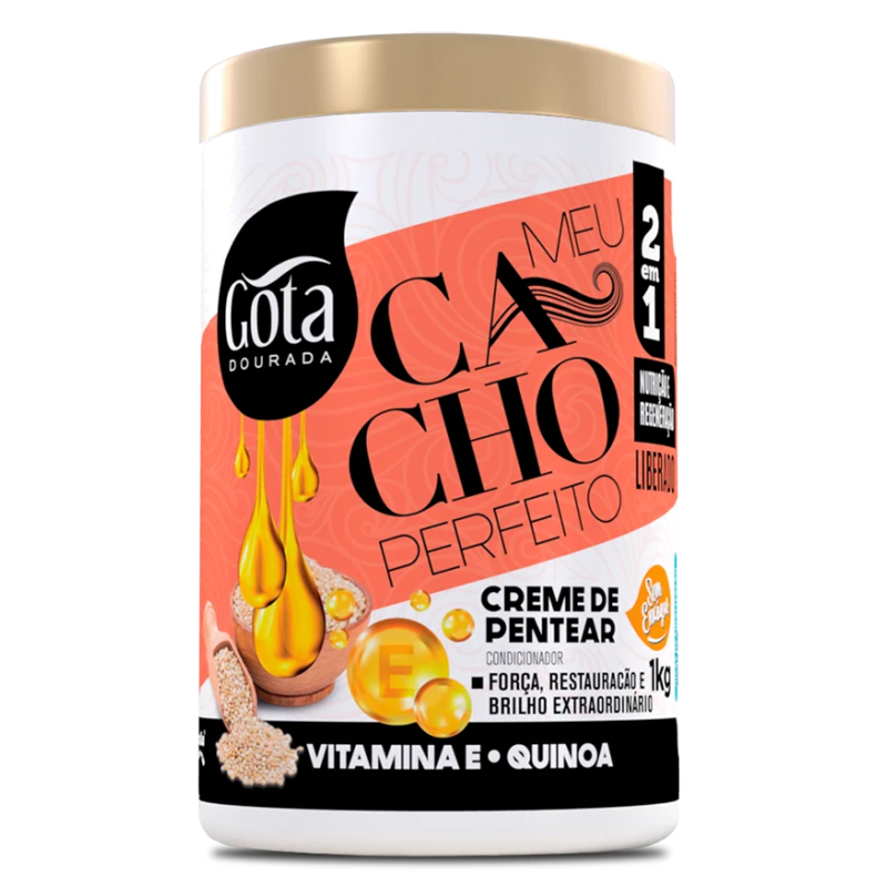 Creme Para Pentear Gota Dourada Vitamina E E Quinoa 1Kg