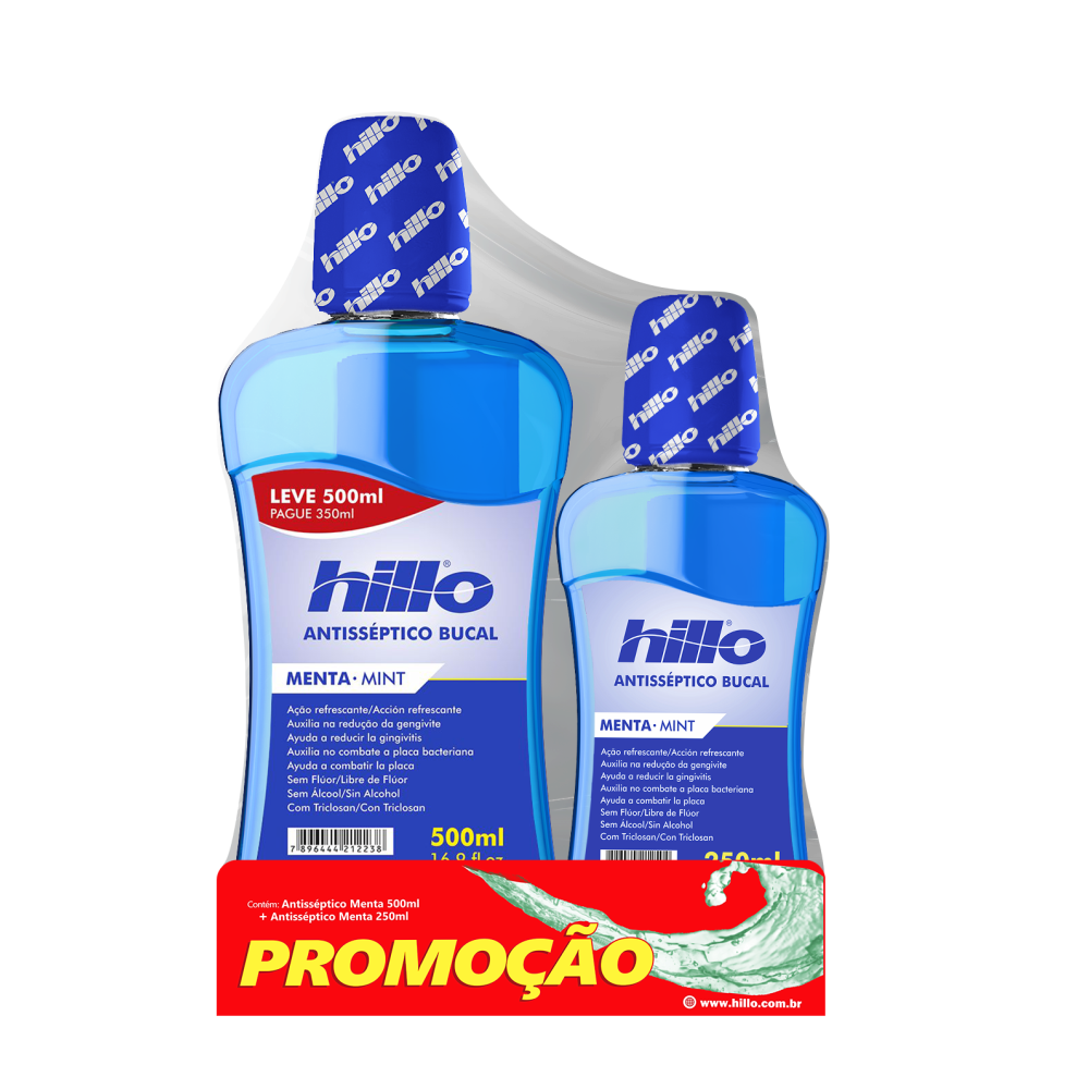 Pack Antisséptico Hillo Menta 500ml + Antisséptico Hillo Menta 250ml