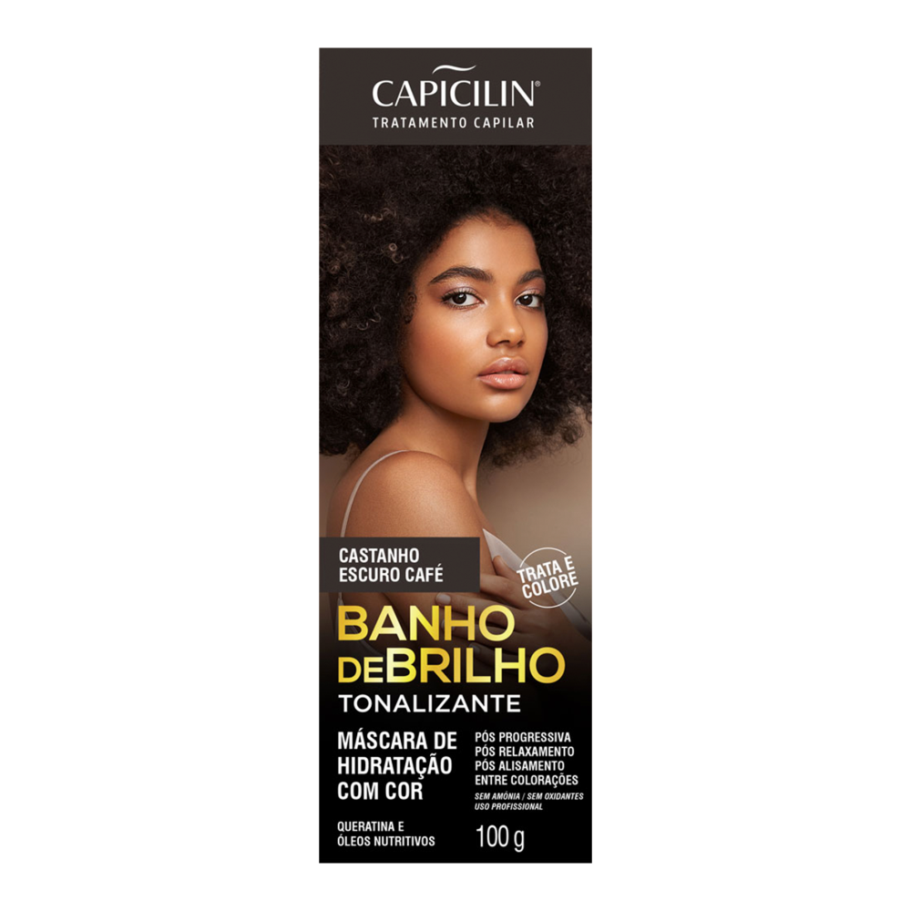 Tonalizante Capicilin Banho de Brilho Castanho Escuro Café 100g