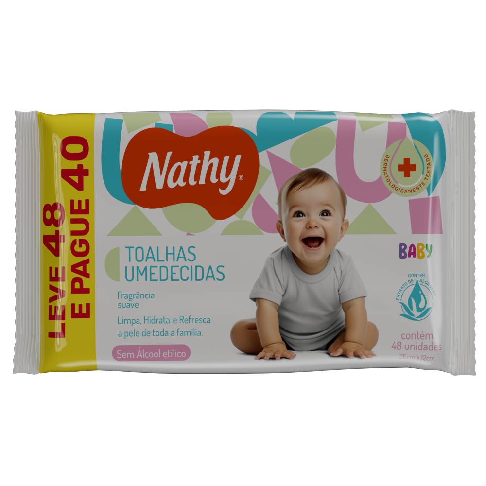 Toalha Umedecida Nathy Promocional Leve 48 Pague 40 Uso Diário