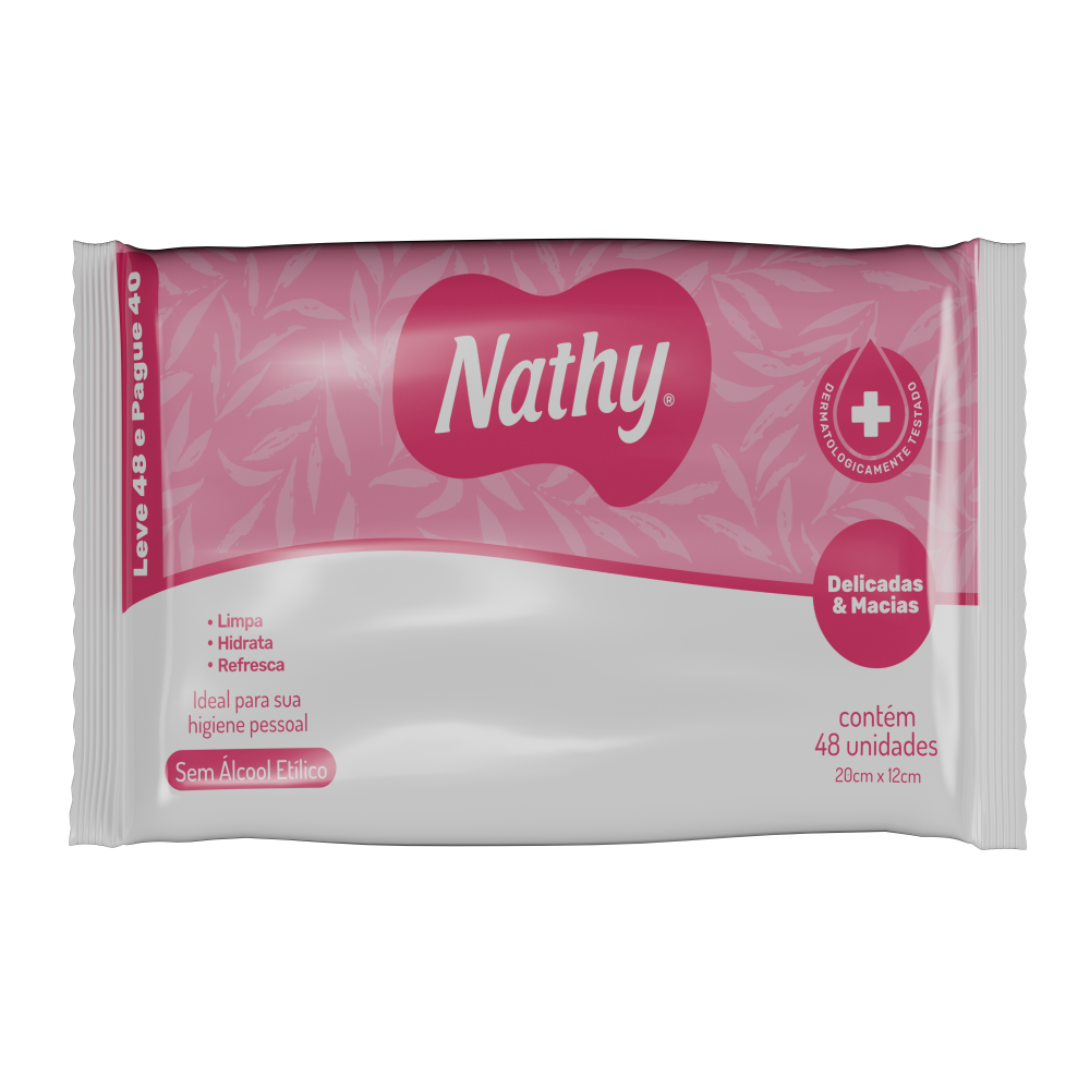 Toalha Umedecida Nathy Promocional Leve 48 Pague 40 Feminina