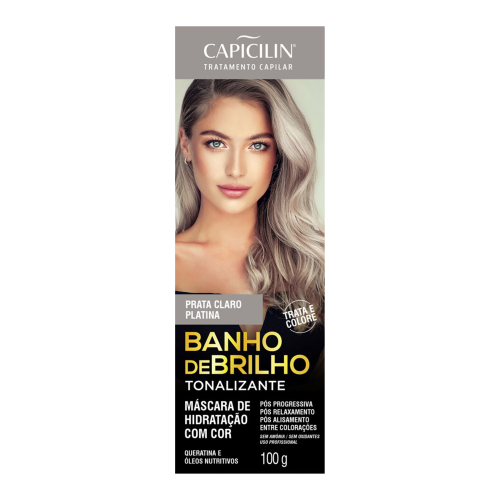 Tonalizante Capicilin Banho de Brilho Prata Claríssimo Platina 100g