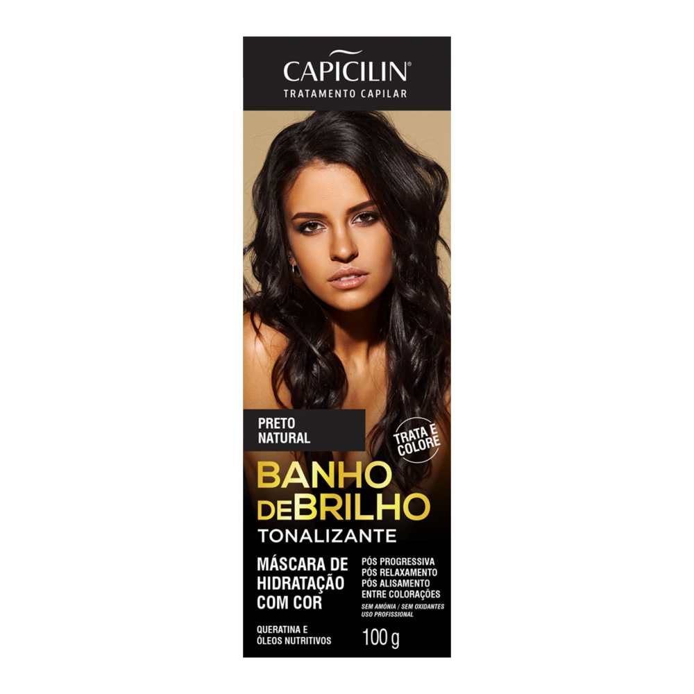 Tonalizante Capicilin Banho de Brilho Preto Natural 100g