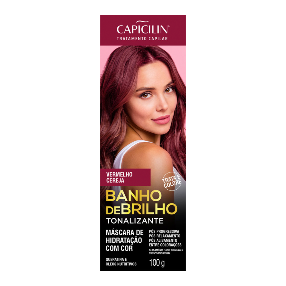 Tonalizante Capicilin Banho de Brilho Vermelho Cereja 100g
