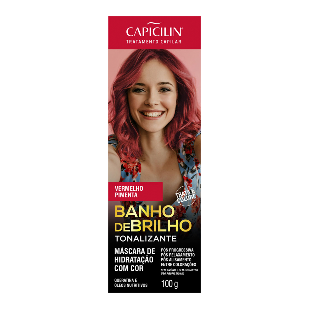 Tonalizante Capicilin Banho de Brilho Vermelho Pimenta 100g