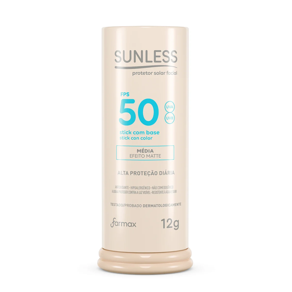Protetor Solar Farmax Sunless Stick Com Base Média 12g