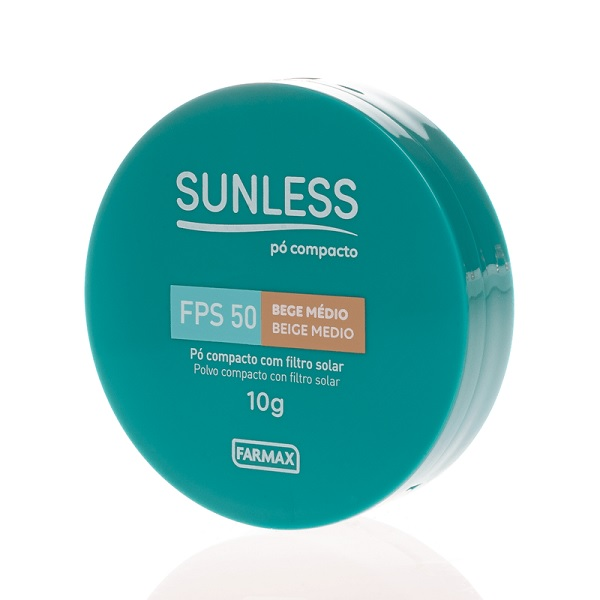 Pó Compacto Farmax Sunless FPS50 Bege Médio 10g