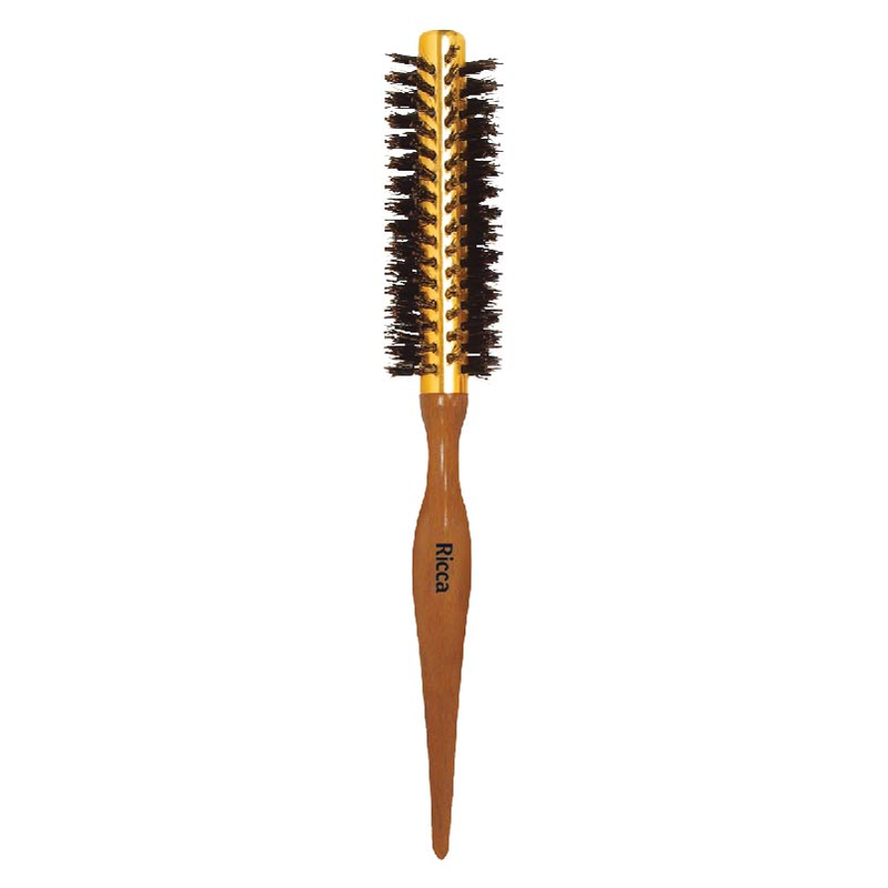 Escova de Cabelo Ricca Belliz 14mm De Madeira Mettalic Point Ref. 416