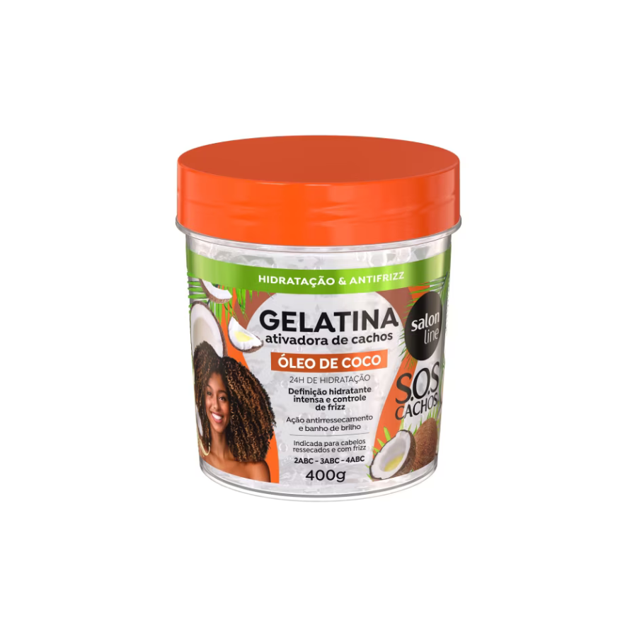 Gelatina Salon Line S.O.S Cachos Ativadora De Cachos Óleo De Coco 400G