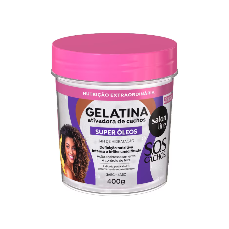 Gelatina Salon Line S.O.S Cachos Nutritiva Ativadora De Cachos Super Óleos 400G