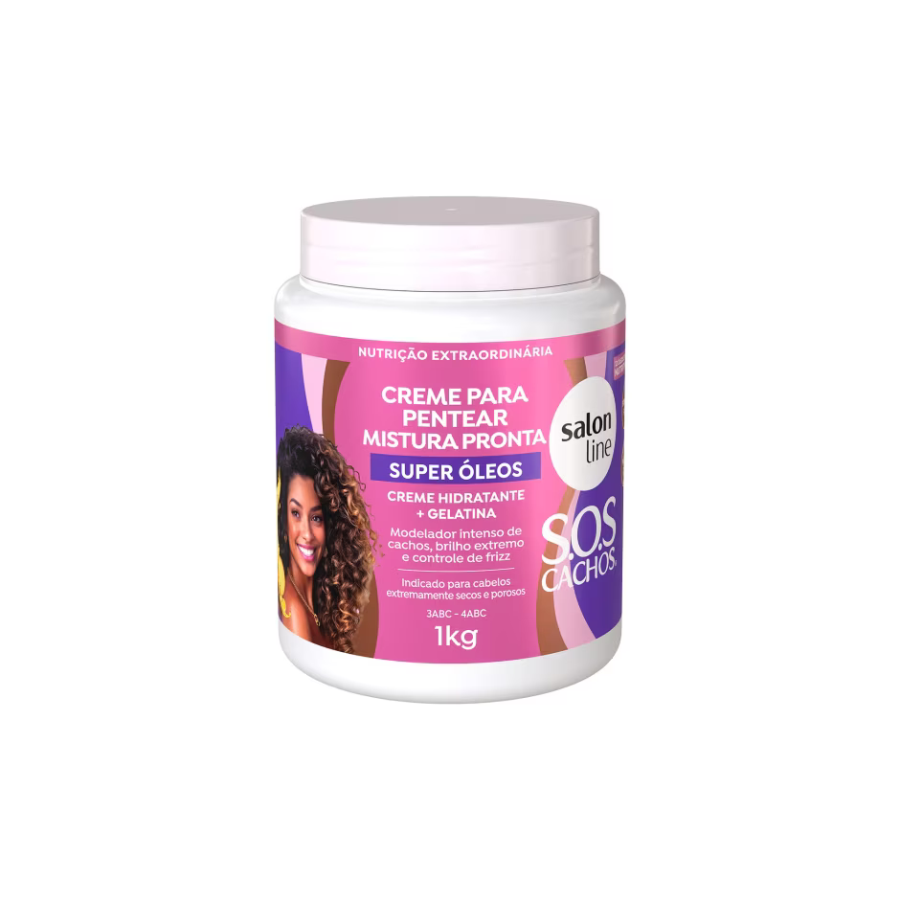 Creme Para Pentear Salon Line Sos Cachos Misturinha Pronta Super Óleos 1Kg