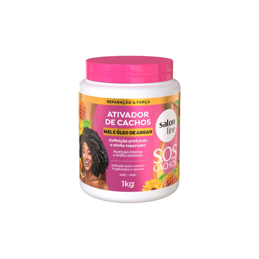 Ativador De Cachos Salon Line Sos Cachos Mel E Óleo De Argan 1Kg