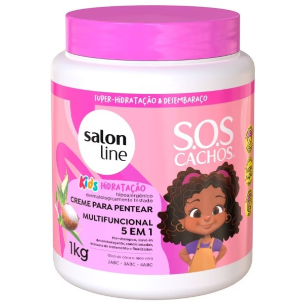 Creme Para Pentear Salon Line S.O.S Cachos Multifuncional 5 Em 1 1Kg