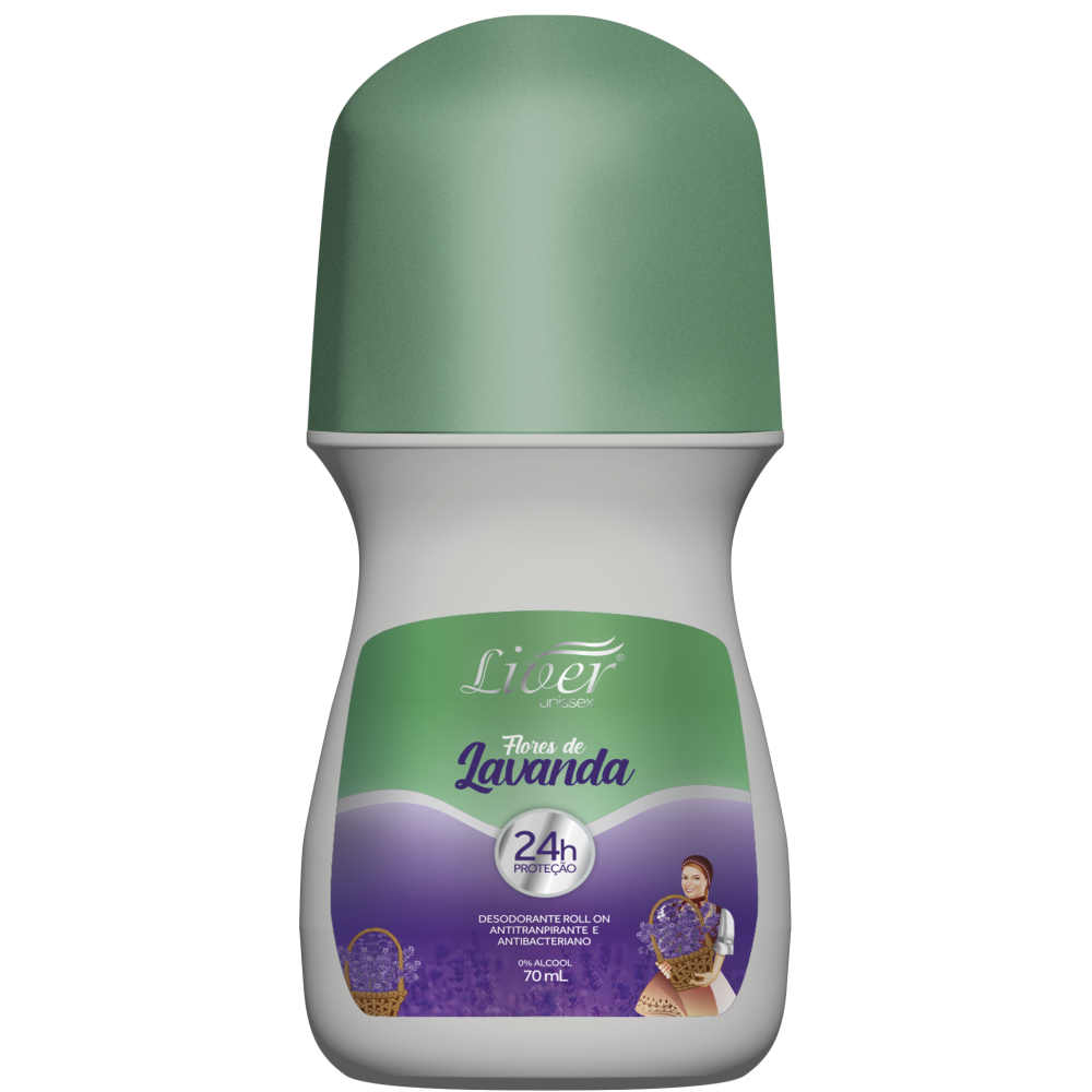 Desodorante Liver Rollon Unissex Flor de Lavanda 70ml
