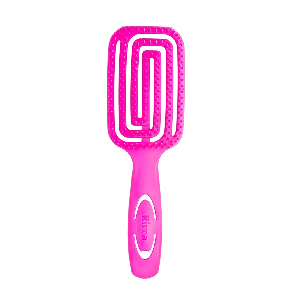 Escova de Cabelo Ricca Belliz Flex Wet&Dry Rosa Ref. 812