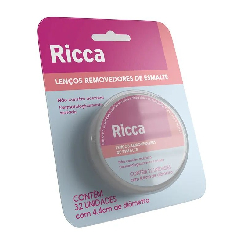 Lenço Ricca Belliz Com 32 Unidades Removedor de Esmalte Blister Ref. 3705