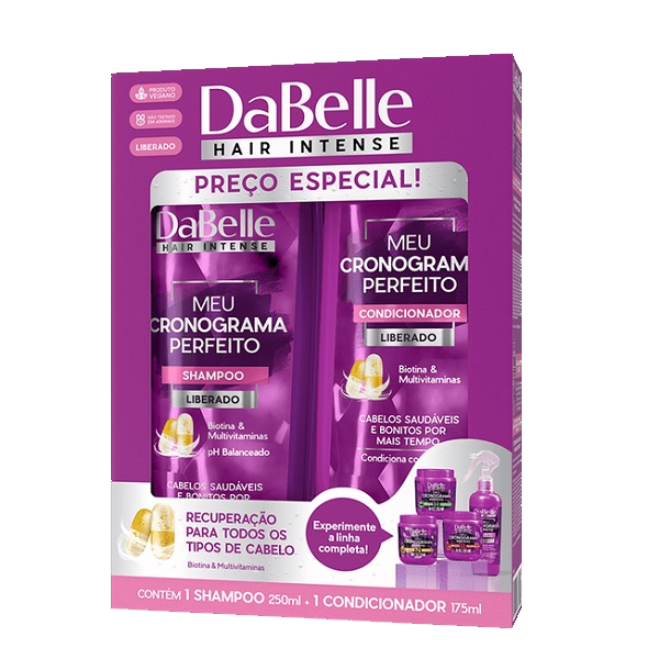Kit Shampoo 250ml + Condicionador 175ml Dabelle Meu Crono Perfeito
