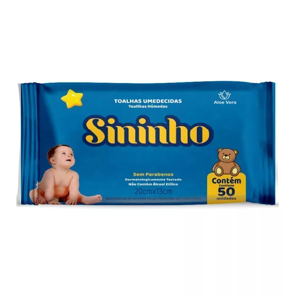 Toalhas Umedecidas Personalidade Sininho Com 50 Unidades