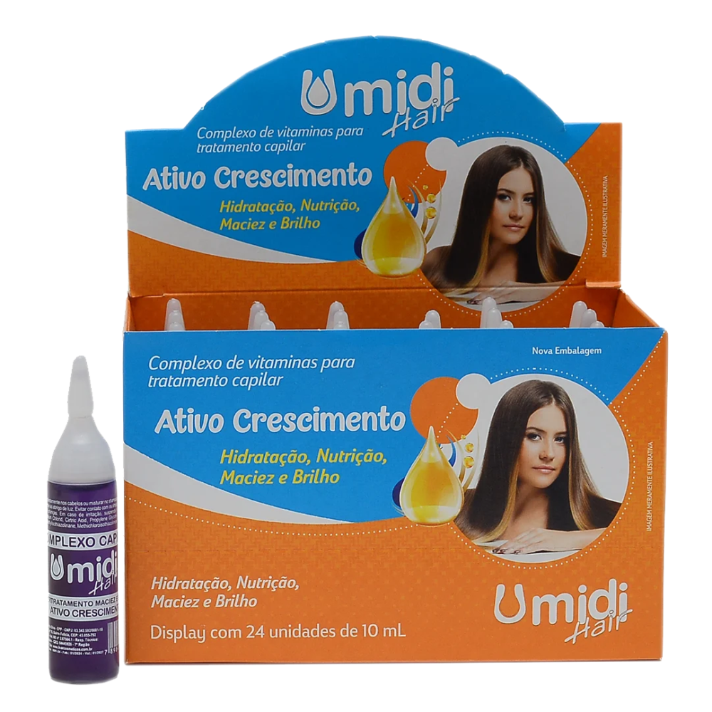 Vitamina Capilar Umidi Hair Ativador De Crescimento 10ml - Display Com 24 Unidades