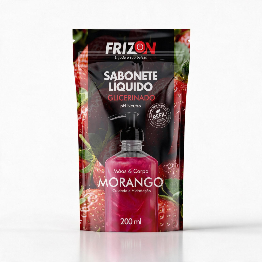 Sabonete Líquido Frizon Morango 200 ml Refil
