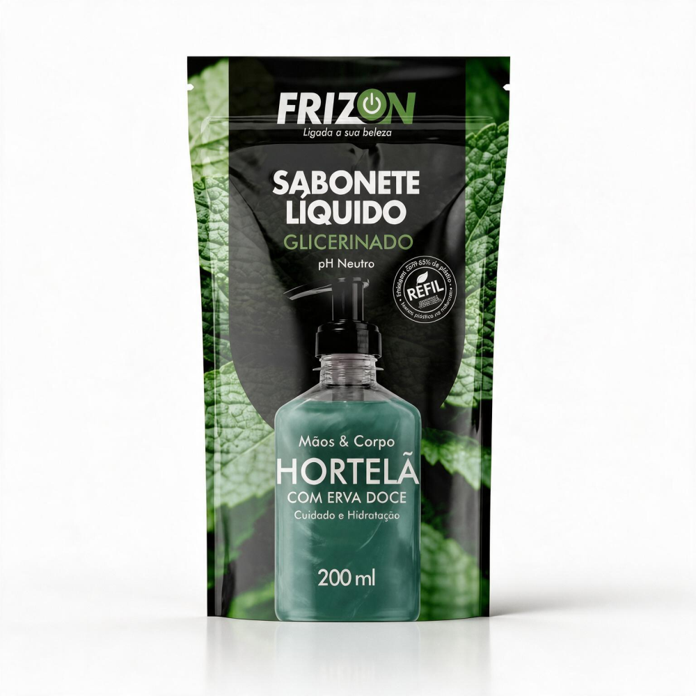 Sabonete Líquido Frizon Hortelã Com Erva Doce 200ml Refil
