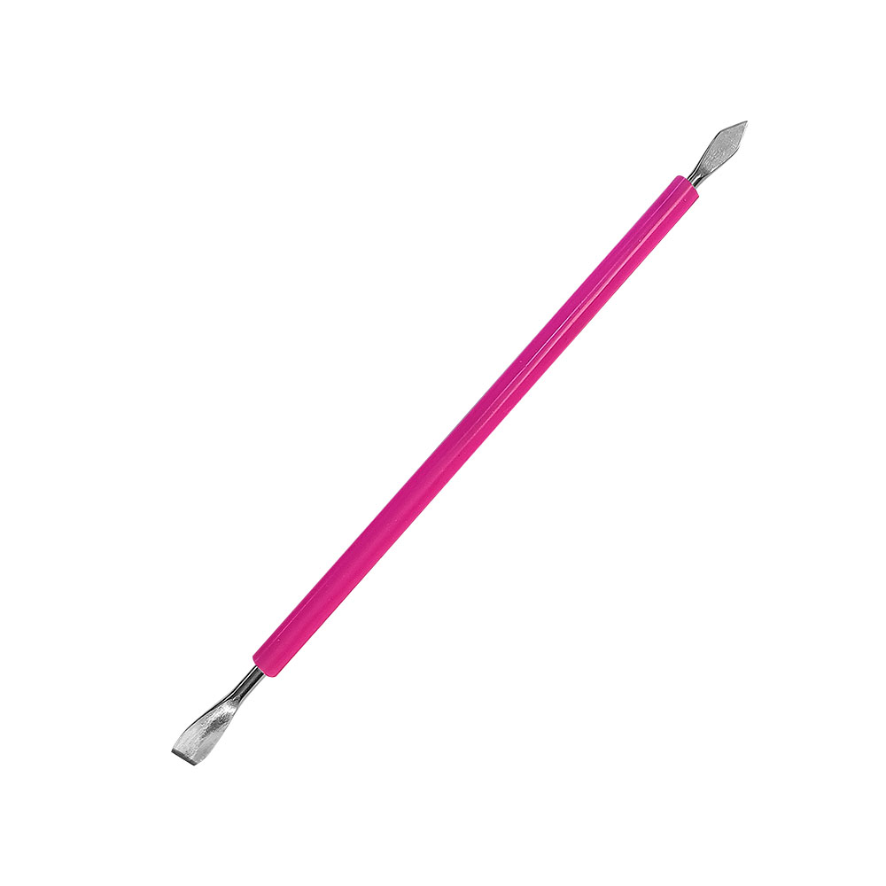 Espátula Raspador Em Aço Inox Santa Clara Para Cutícula Com Protetor De Silicone Ref. 6080
