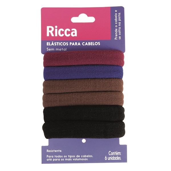 Elástico Capilar Ricca Belliz Com 6 Unidades Grosso Winter Ref. 2727
