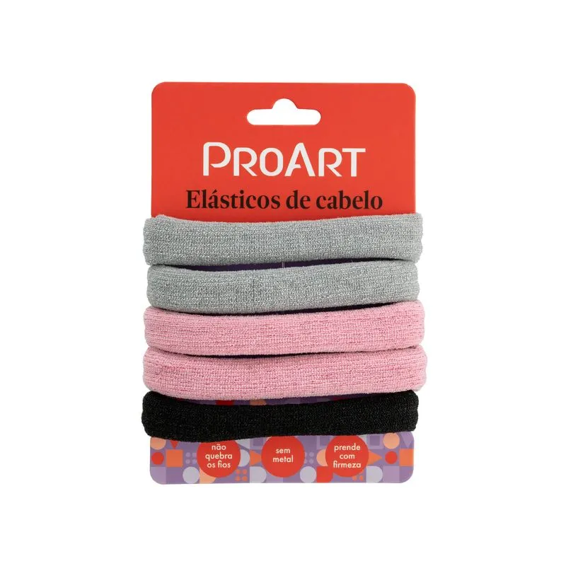 Elásticos de Cabelo Proart Preto Com Pedrinhas Com 100 Unidades Ref. EC15B