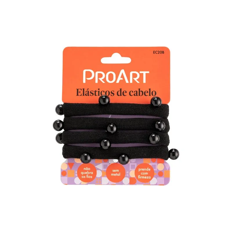 Elásticos de Cabelo Proart Pérola Com 4 Unidades Ref. EC20B